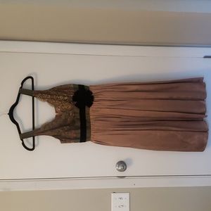 Tracy Reese New York Silk Midi Dress with Velvet Bow